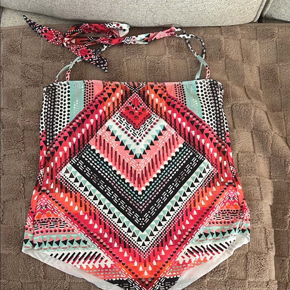 Vibrant Geometric Women's Swim Top